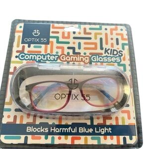 Optic 55 Kids Computer Gaming Glasses  Blocks Harmful Blue Light  Reduce Glare